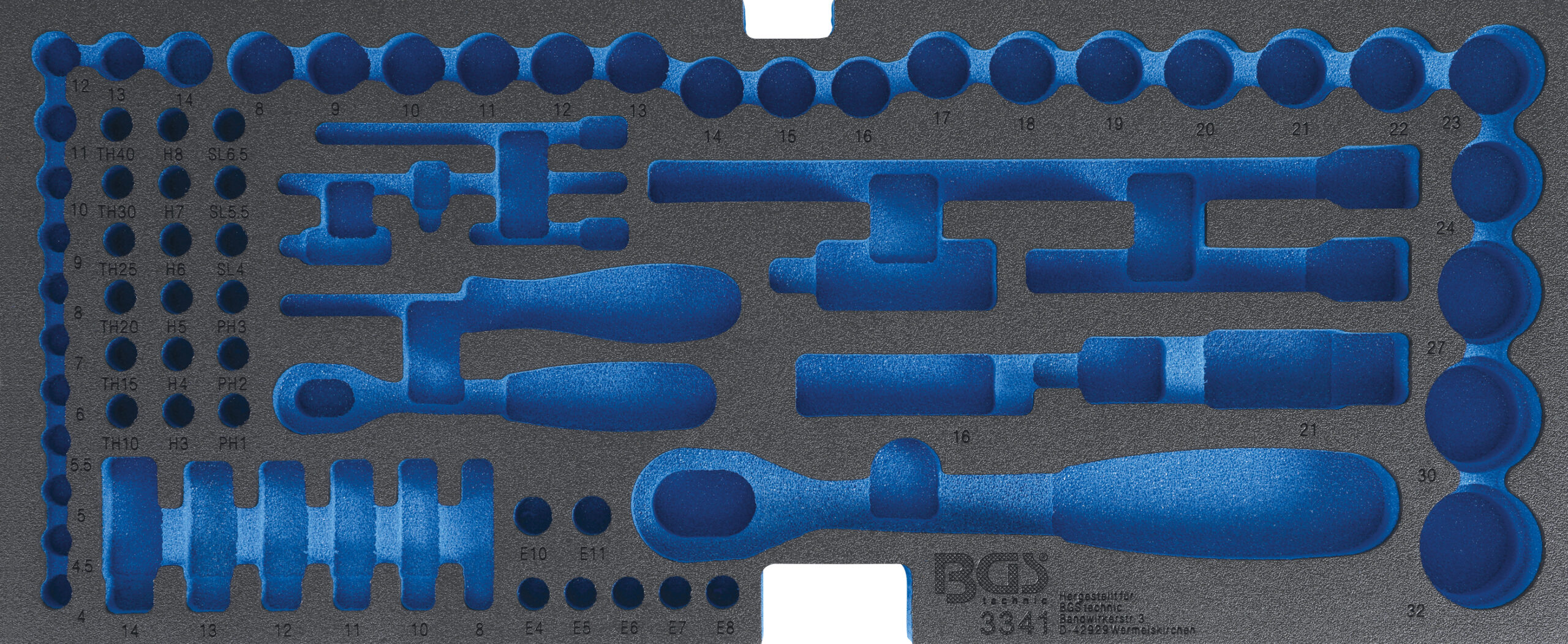 Foam Tray for BGS 3312, empty: for Socket Set