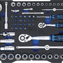 Foam Tray for BGS BOXSYS1 & 2: Socket Set 6.3 mm (1/4") / 12.5 mm (1/2") | BGS systainer® | 65 pcs.