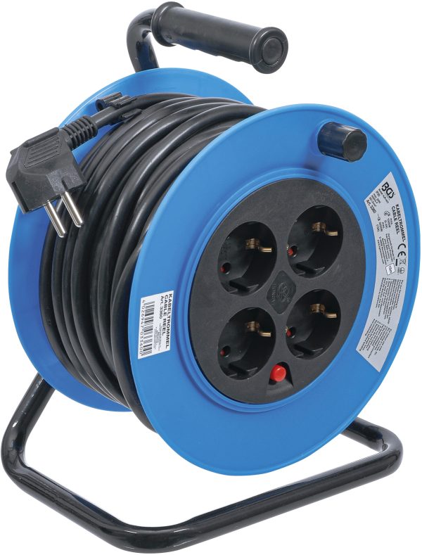 Cable Reel | 15 m | 3x1,5 mm² | 4 Socket Outlets | IP 20 | 3000 W