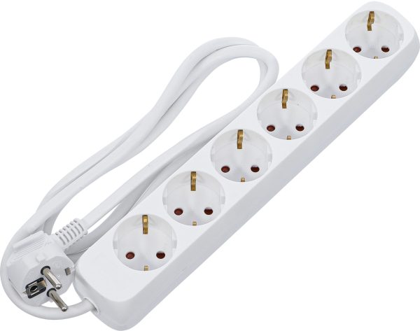 Multiple Socket | 6 outlets | cable length 1.4 m | 3x 1.5 mm² | IP 20