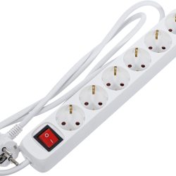 Multiple Socket | 6 outlets with Switch | cable length 1.4 m | 3x 1.5 mm² | IP 20