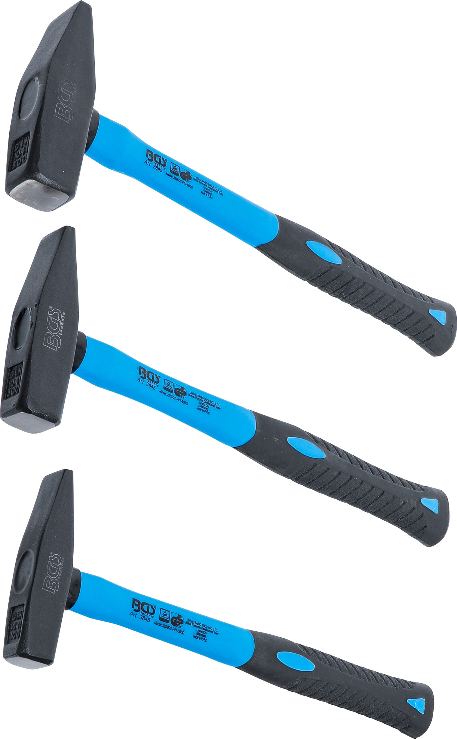 Machinist's Hammer Set | Fibreglas Shaft | DIN 1041 | 300 / 500 / 800 g | 3 pcs.