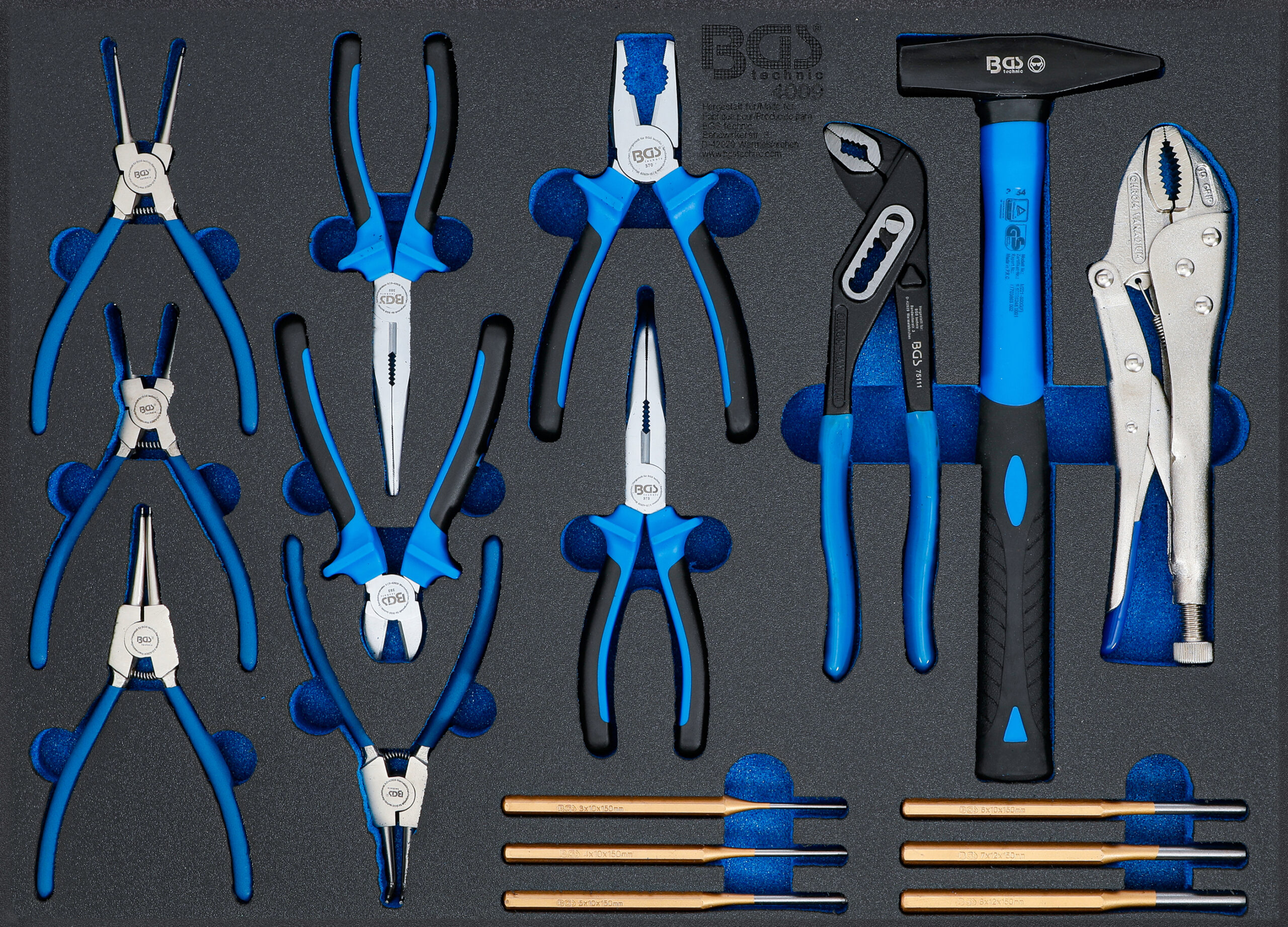 Tool Tray 3/3: Hammer, Pliers, Pin Punch Set | 17 pcs.