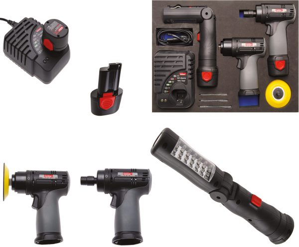 Cordless Polisher and Grinder Set | in Tool Tray for Workshop Trolleys | 10.8 V | 8 pcs.