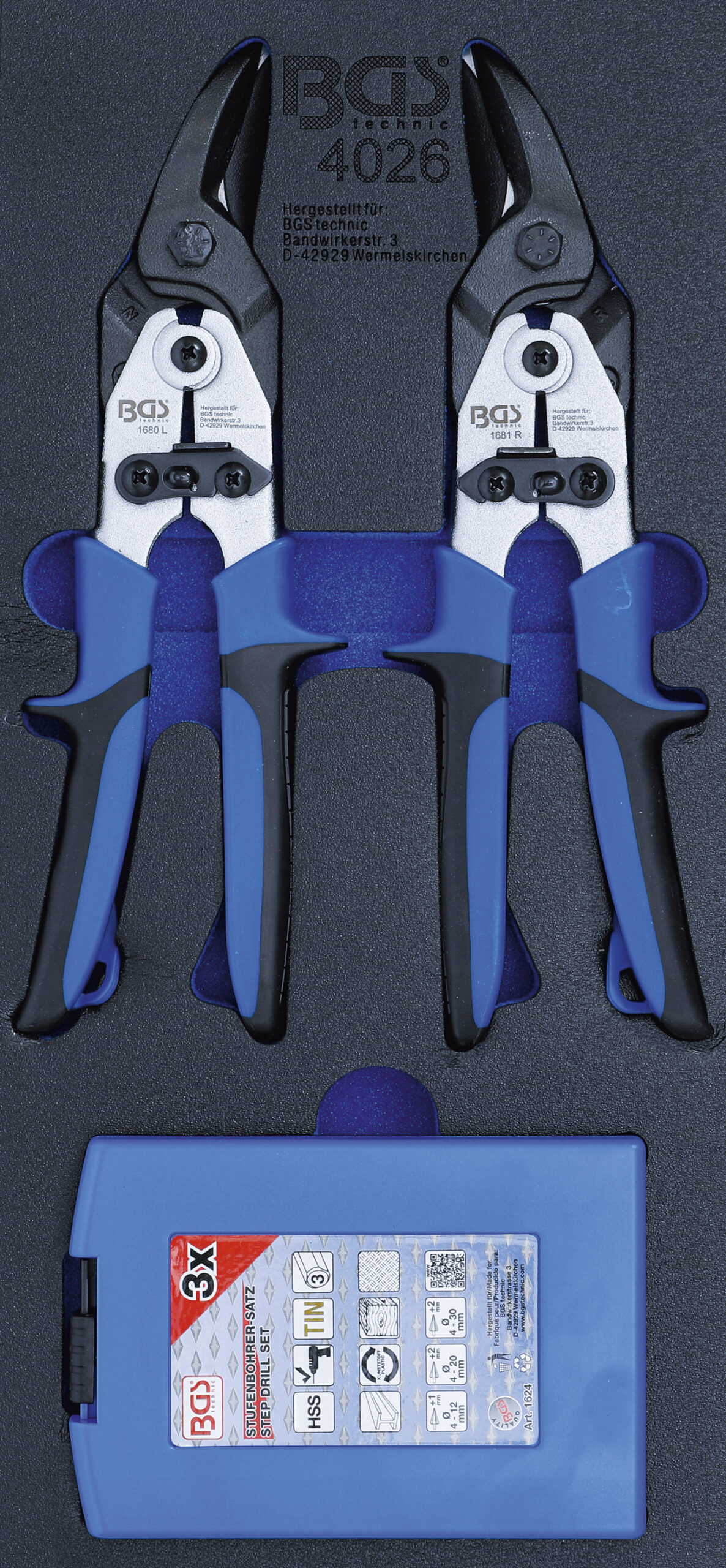 Tool Tray 1/3: Metal Shears, Step Drill | 5 pcs.