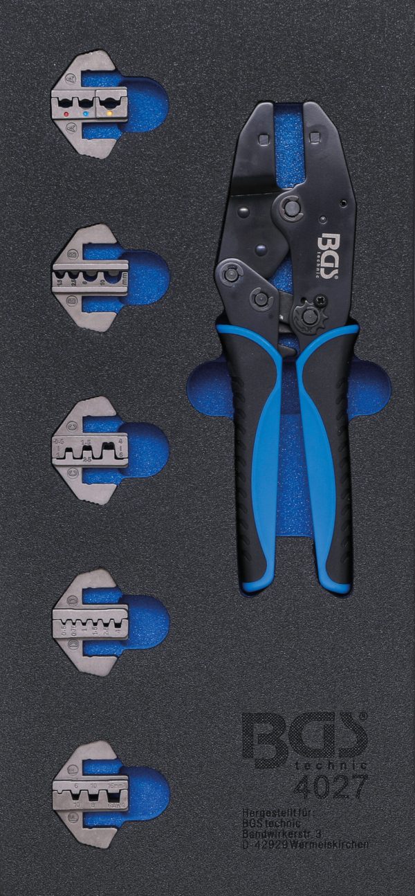 Tool Tray 1/3: Crimping Pliers Set | with 5 Pairs of Pressing Jaws
