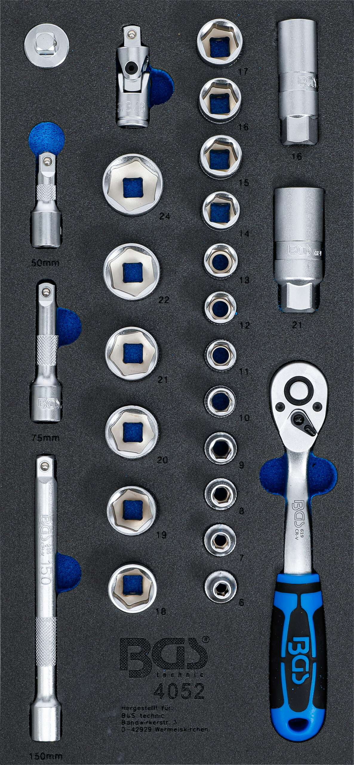 Tool Tray 1/3: Socket Set | 10 mm (3/8 ") | 26 pcs.