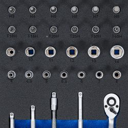 Tool Tray 1/3: Socket Set | 6.3 mm (1/4 ") | 41 pcs.