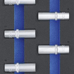 Tool Tray 1/3: Sockets, Hexagon | 12.5 mm (1/2") | 10 - 24 mm | deep | 9 pcs.