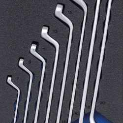 Tool Tray 1/3: Double Ring Spanner Set | 6x7 - 20x22 mm | deep offset Ends | 8 pcs.