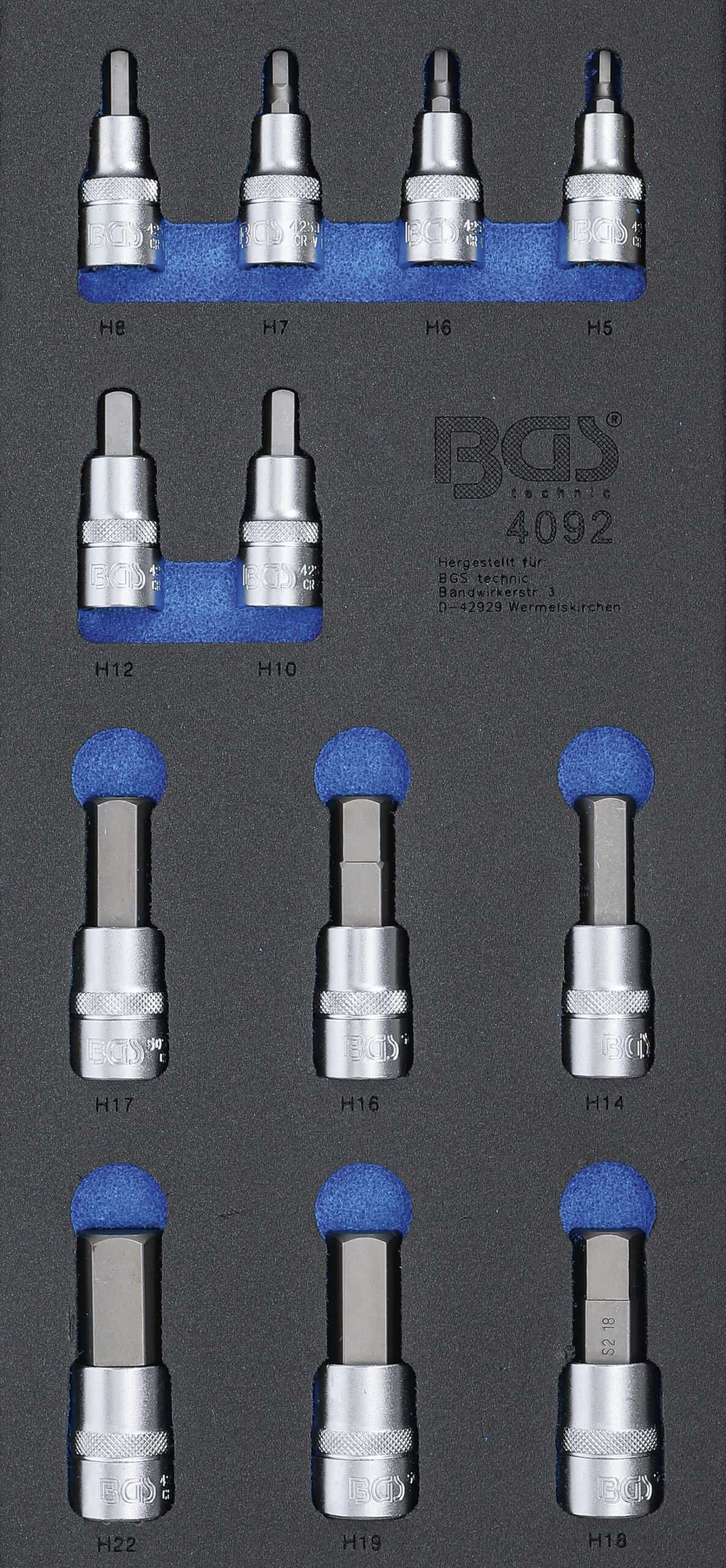 Tool Tray 1/3: Bit Socket Set | internal Hexagon | 12.5 mm (1/2") | 12 pcs.