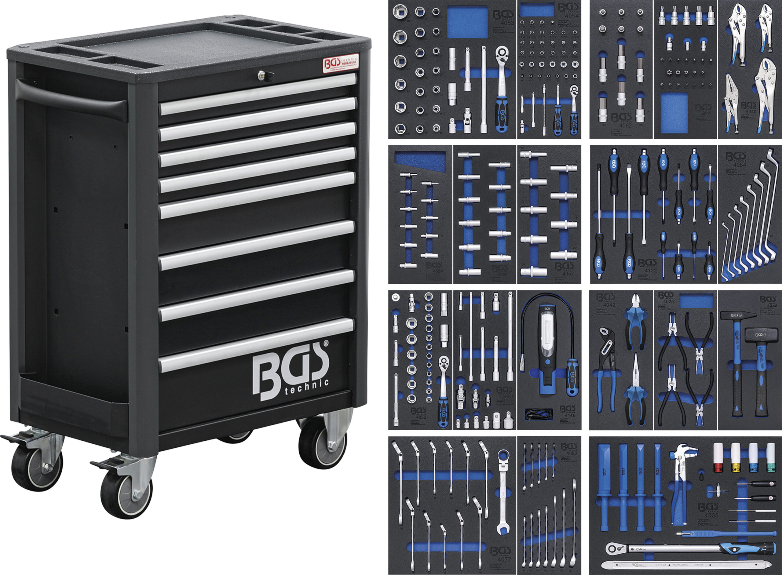 Workshop Trolley Pro Exclusive | 8 Drawers | with 259 Tools