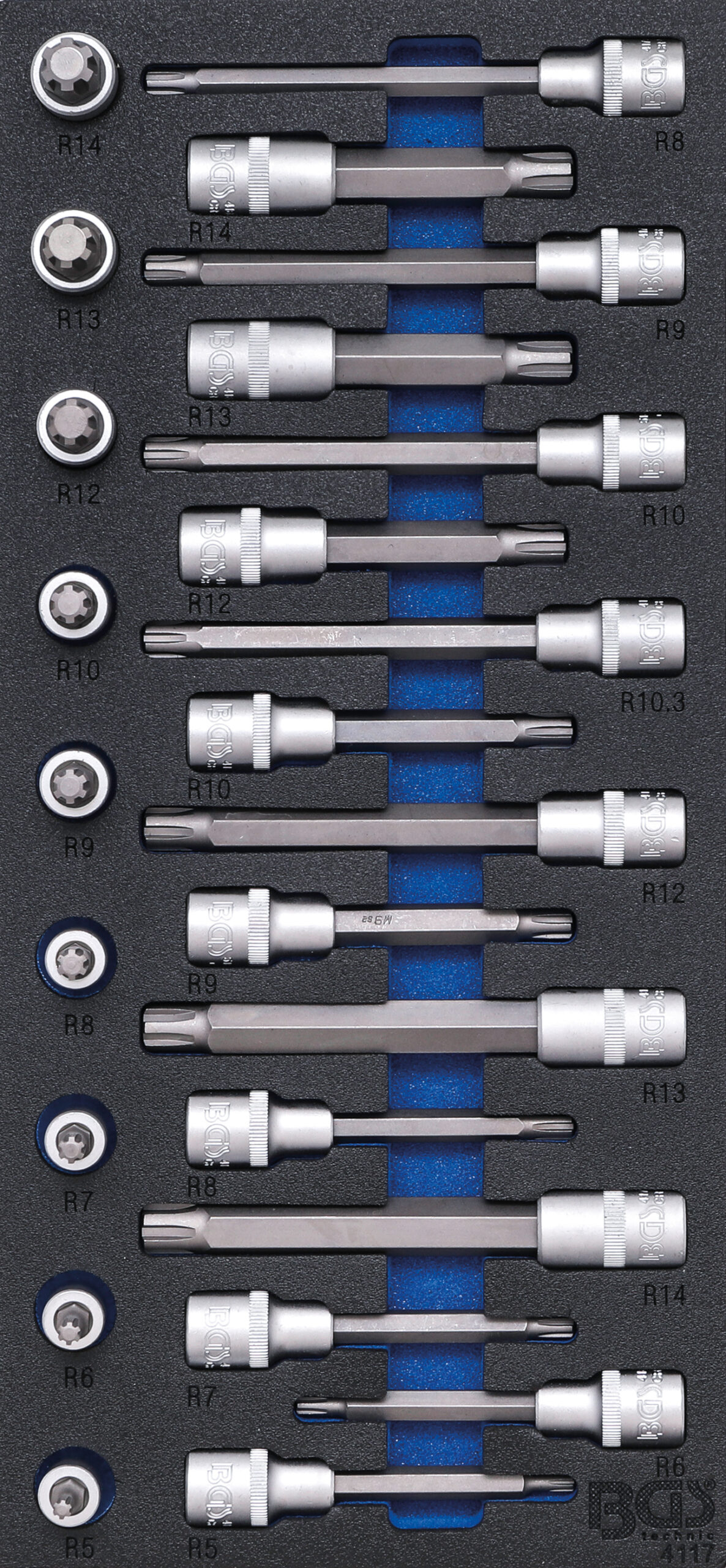 Tool Tray 1/3: Bit Socket Set | 12.5 mm (1/2") | Spline (for RIBE) | 25 pcs.