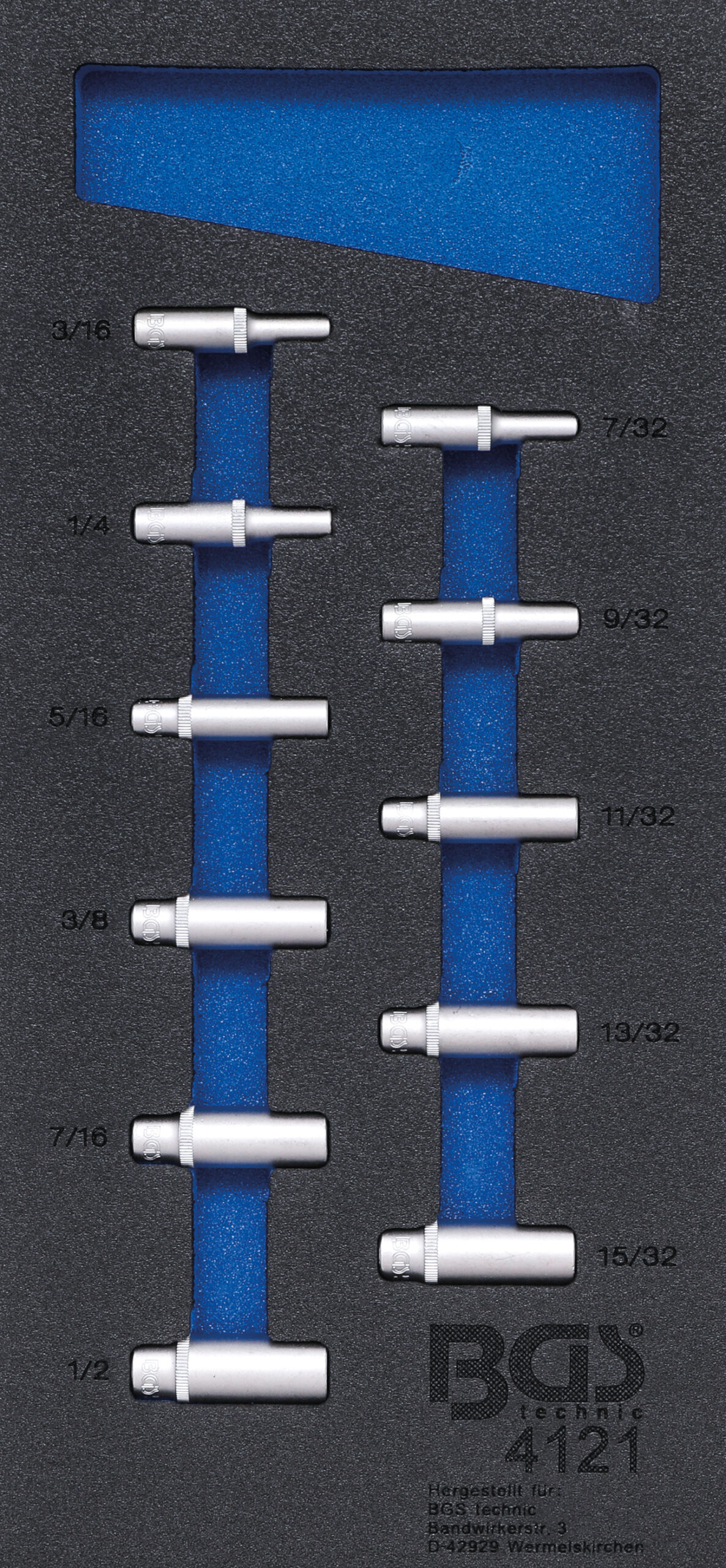 Tool Tray 1/3: Sockets | 6.3 mm (1/4") | Inch Sizes | deep | 11 pcs.