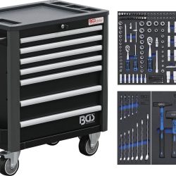 Workshop Trolley | 7 Drawers | extra low total Height | with 209 Tools