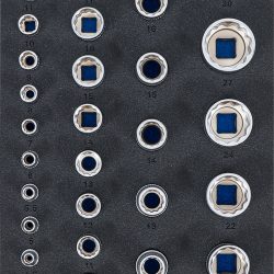 Tool Tray 1/3: Sockets 12-point | 6.3 mm (1/4"), 10 mm (3/8"), 12.5 mm (1/2") | 40 pcs.