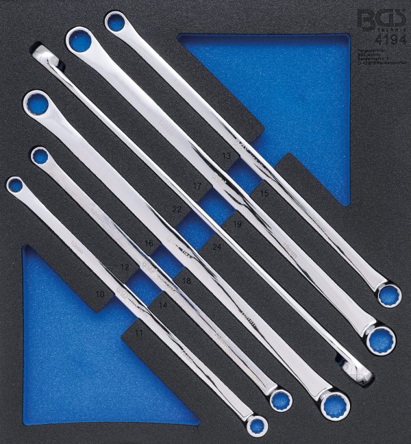 Tool Tray 2/3: Double Ring Spanner Set | 10 x 11 - 22 x 24 mm | 6 pcs.
