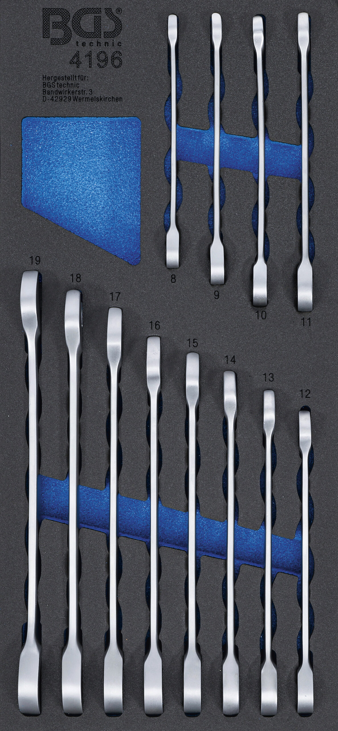 Tool Tray 1/3: Ratchet Combination Wrench Set | 8 - 19 mm | 12 pcs.