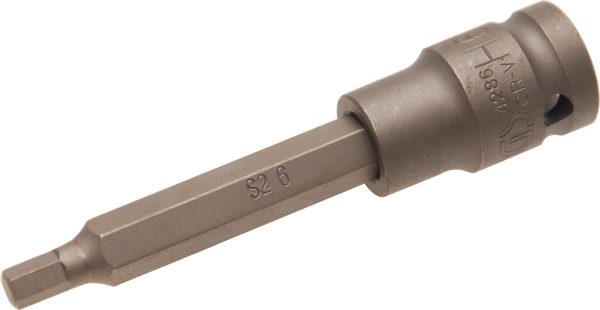 Impact Bit Socket | length 100 mm | 12.5 mm (1/2") Drive | internal Hexagon 6 mm