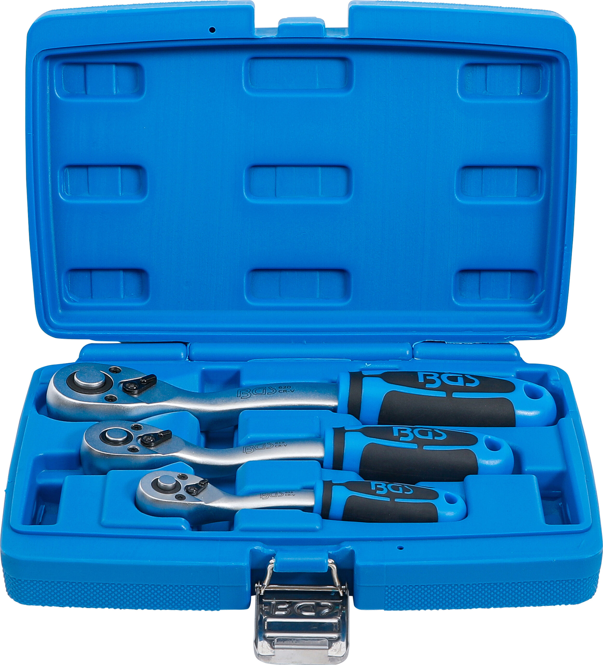 Reversible Ratchet Set | Fine Tooth | 6.3 mm (1/4") - 10 mm (3/8") - 12.5 mm (1/2") | 3 pcs.