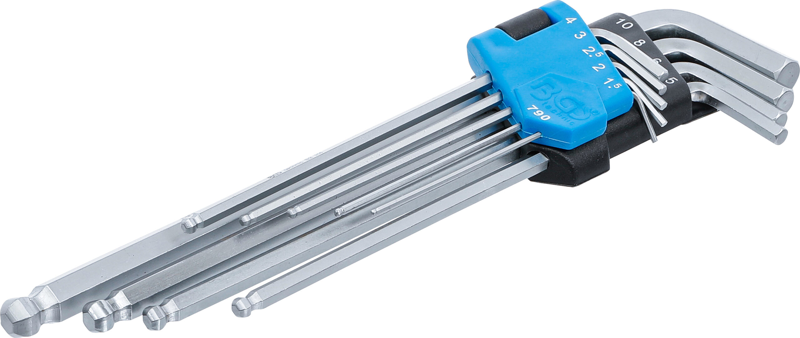 L-Type Wrench Set | extra long | internal Hexagon / internal Hexagon with Ball Head 1.5 - 10 mm | 9 pcs.